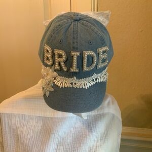 New bride blue denim baseball hat.